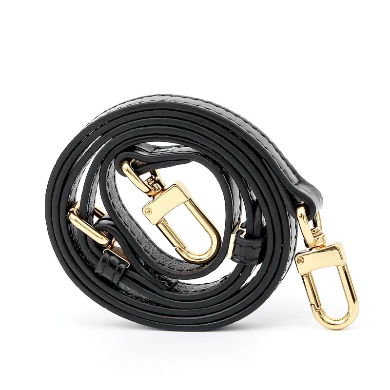Crocodile Leather Curved-Top Satchel with Gold Hardware-Strap