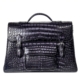 Vintage Crocodile Leather Satchel Briefcase Travel Bag with Front Pocket