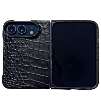 Crocodile & Alligator Leather iPhone Cases - Black