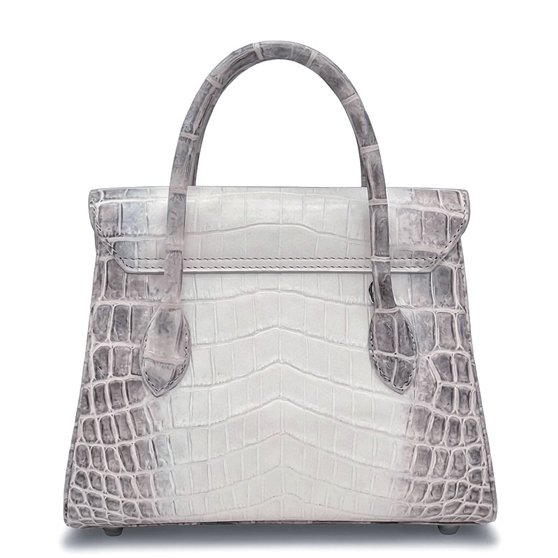 Himalayan Nile Crocodile Handbag with Turn-Lock Flap - Back