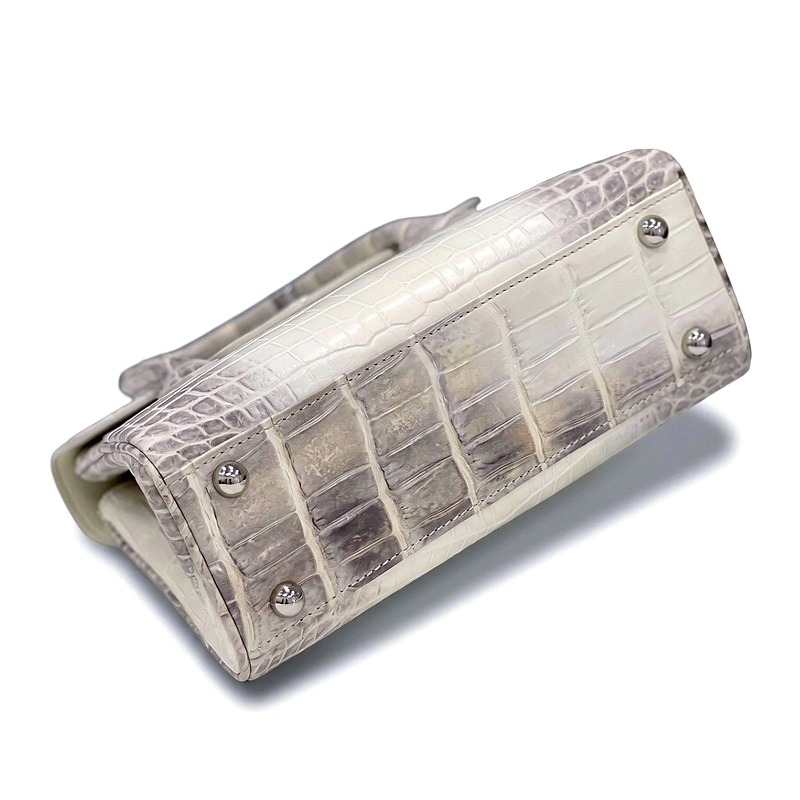 Himalayan Nile Crocodile Handbag with Turn-Lock Flap - Bottom