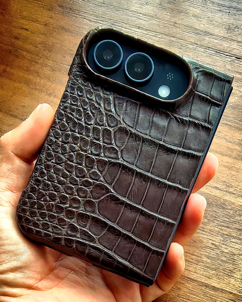 Alligator and Crocodile Leather Case for iPhone Duo